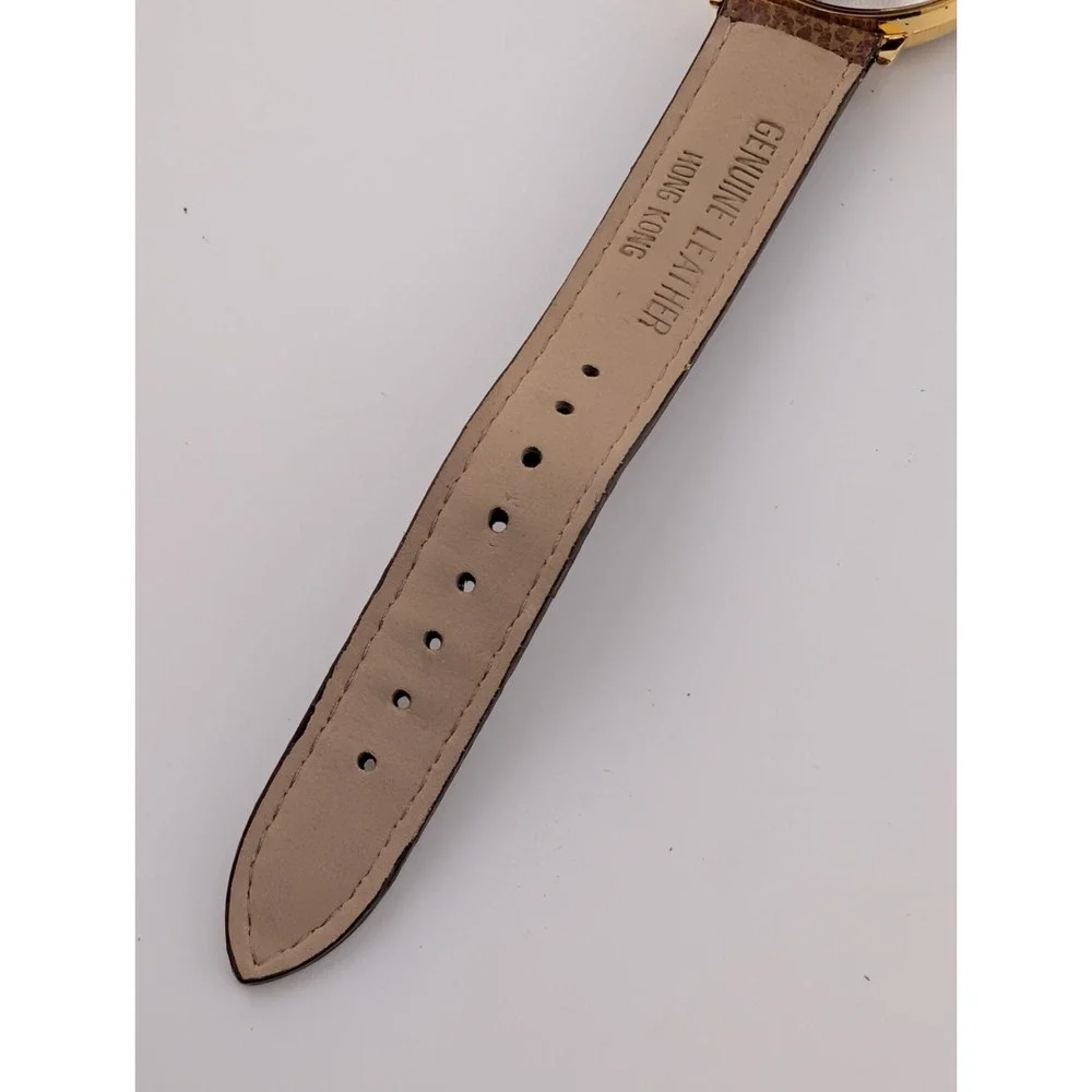 Dingbats Bingo Women's Watch 30mm Gold Case Brown Leather Band- New Battery
